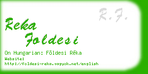reka foldesi business card